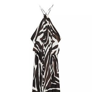 Zebra Print Halter Dress